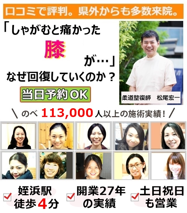 「しゃがむと膝が痛い」のはなぜか?なぜ?当院の施術で改善するのか?